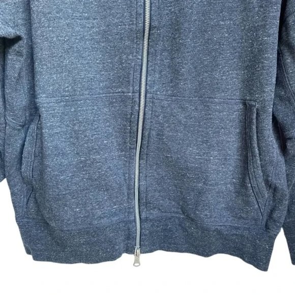Adidas Reigning Champ Heathered Blue Long Sleeve Zip Up Hoodie Sweatshirt Large - Picture 3 of 12